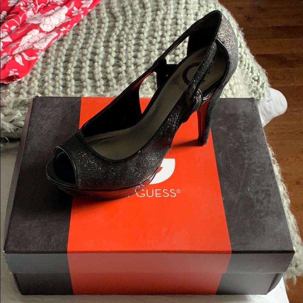 Black Multi texture heel